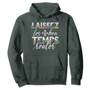Mardi Gras Hoodie Laissez Les Bon Temps Rouler TS09 Dark Forest Green Print Your Wear
