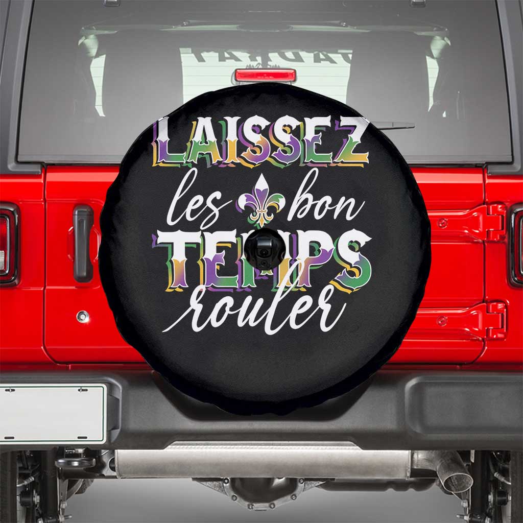 Mardi Gras Spare Tire Cover Laissez Les Bon Temps Rouler TS09 Black Print Your Wear
