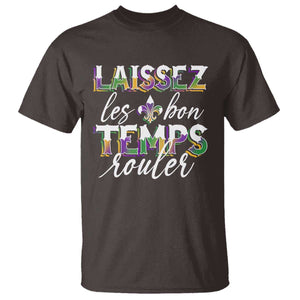 Mardi Gras T Shirt Laissez Les Bon Temps Rouler TS09 Dark Chocolate Print Your Wear