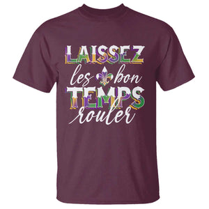 Mardi Gras T Shirt Laissez Les Bon Temps Rouler TS09 Maroon Print Your Wear