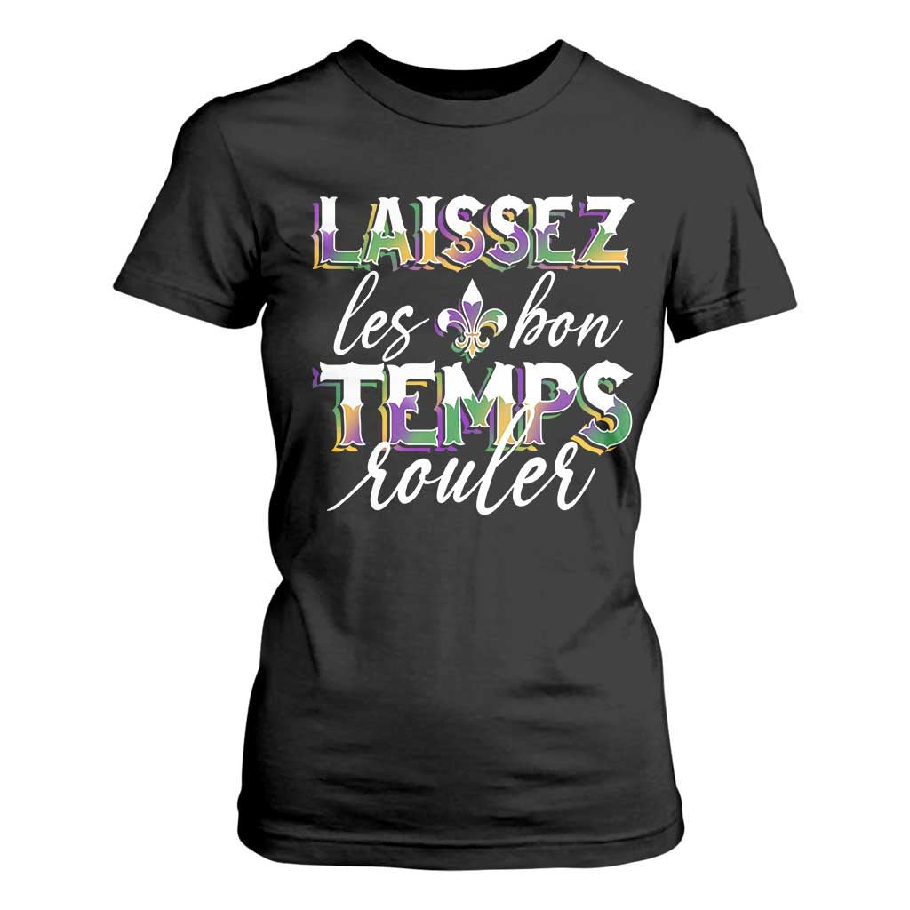 Mardi Gras T Shirt For Women Laissez Les Bon Temps Rouler TS09 Black Print Your Wear