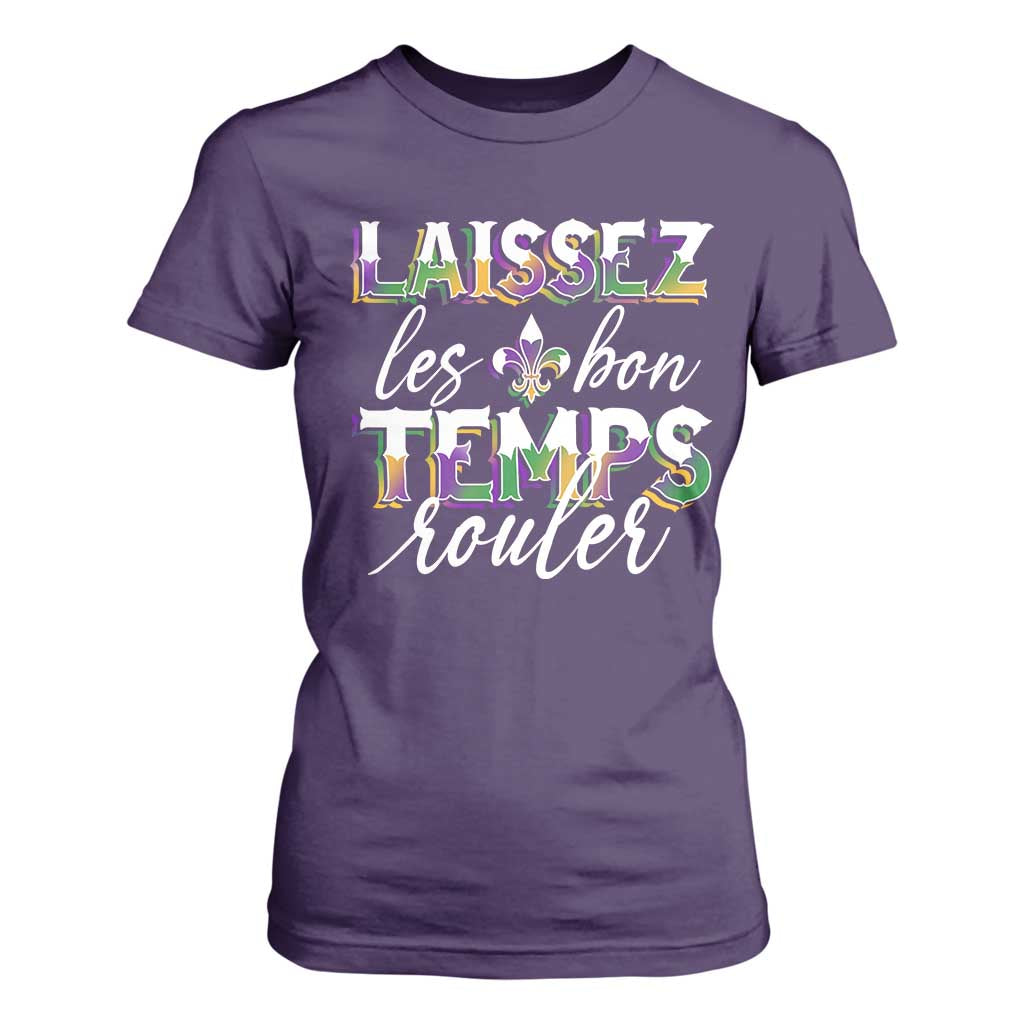 Mardi Gras T Shirt For Women Laissez Les Bon Temps Rouler TS09 Purple Print Your Wear