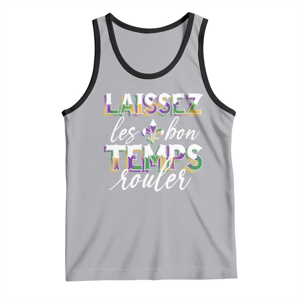 Mardi Gras Tank Top Laissez Les Bon Temps Rouler TS09 Athletic Heather Black Print Your Wear
