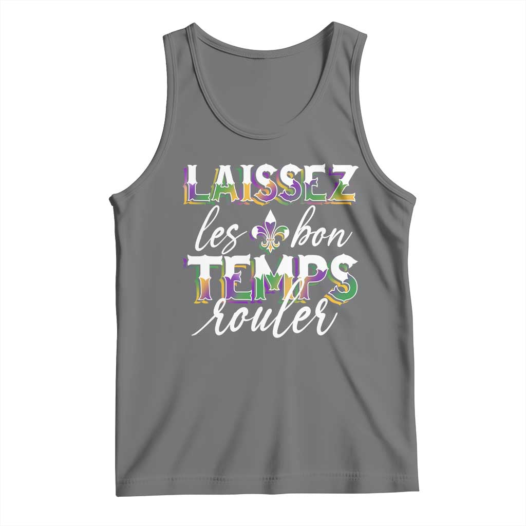 Mardi Gras Tank Top Laissez Les Bon Temps Rouler TS09 Black Heather Print Your Wear