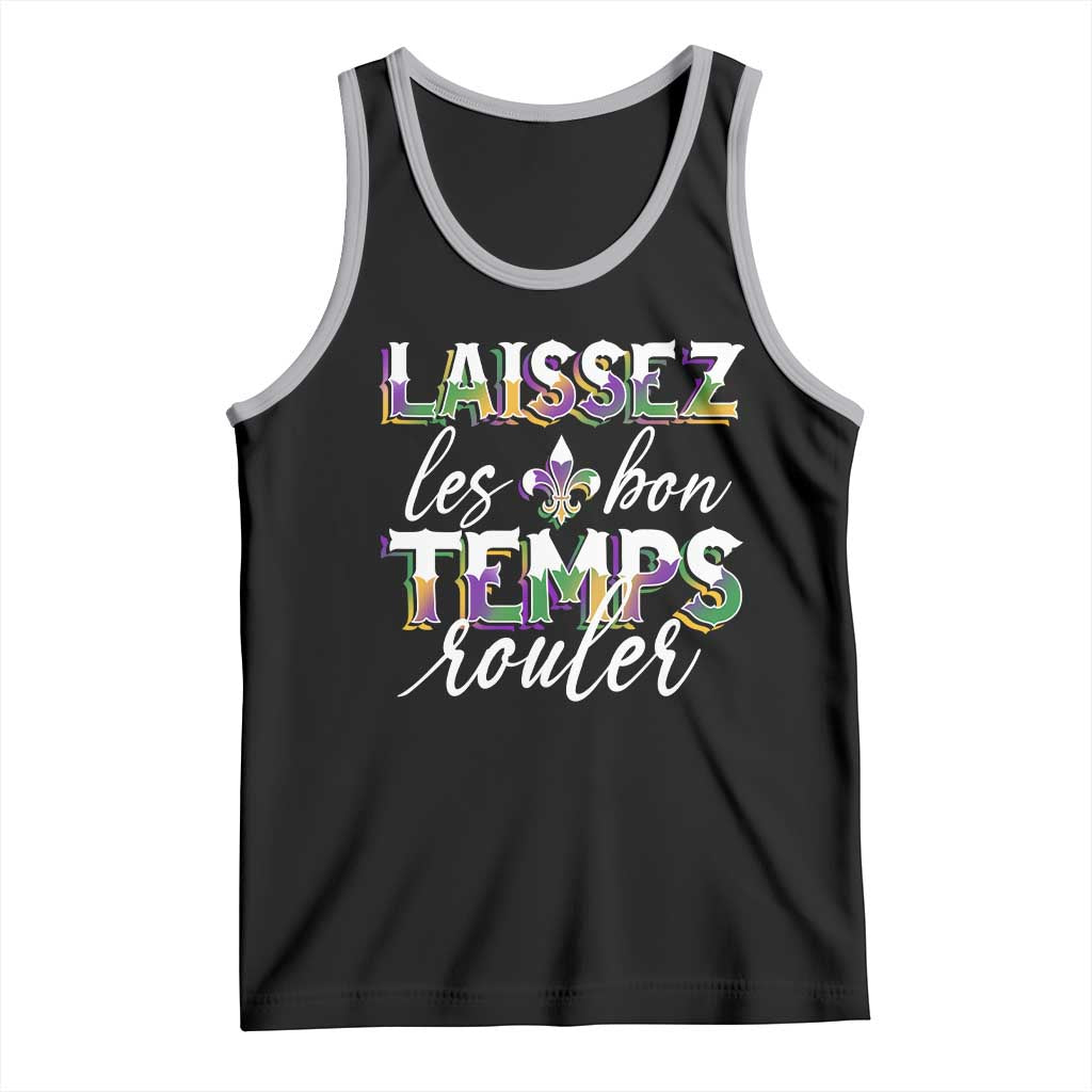 Mardi Gras Tank Top Laissez Les Bon Temps Rouler TS09 Black Athletic Heather Print Your Wear