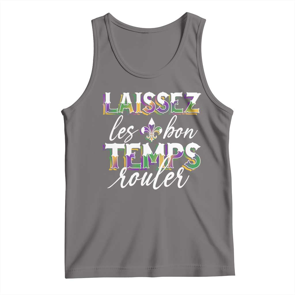Mardi Gras Tank Top Laissez Les Bon Temps Rouler TS09 Deep Heather Print Your Wear