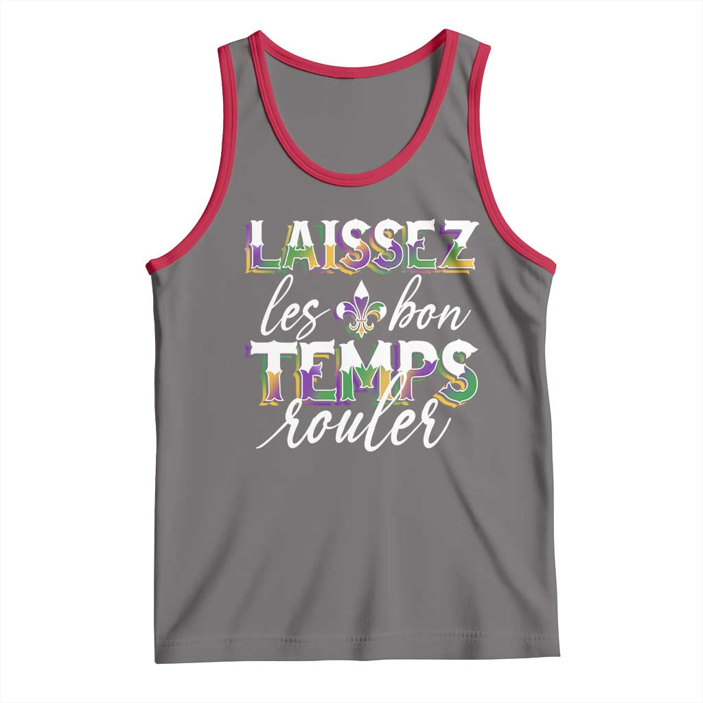 Mardi Gras Tank Top Laissez Les Bon Temps Rouler TS09 Deep Heather Red Print Your Wear