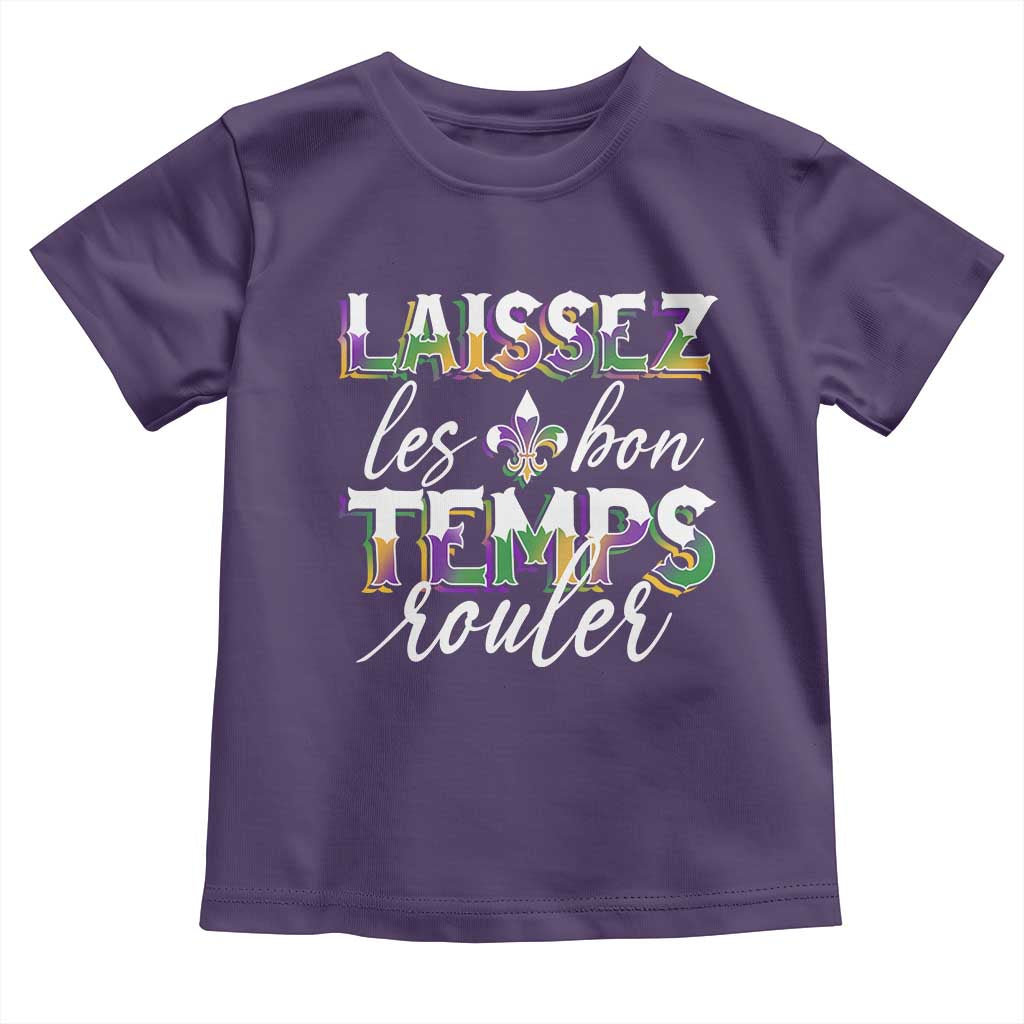 Mardi Gras Toddler T Shirt Laissez Les Bon Temps Rouler TS09 Purple Print Your Wear