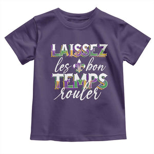 Mardi Gras Toddler T Shirt Laissez Les Bon Temps Rouler TS09 Purple Print Your Wear