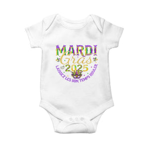 Mardi Gras 2025 Baby Onesie Laissez Les Bon Temps Rouler TS09 White Print Your Wear