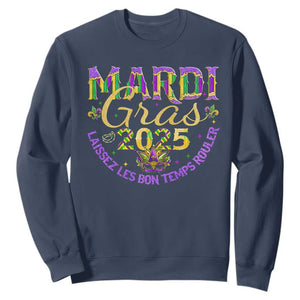 Mardi Gras 2025 Sweatshirt Laissez Les Bon Temps Rouler TS09 Navy Print Your Wear