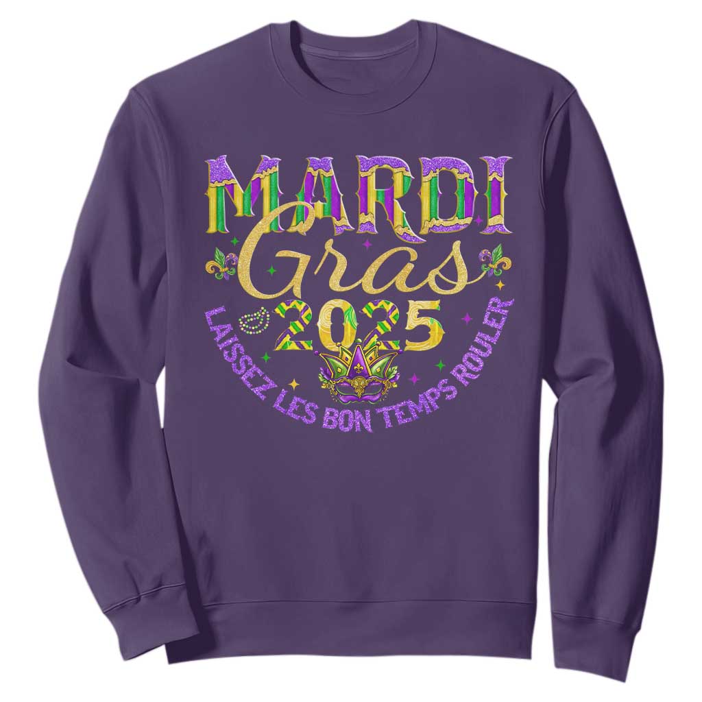 Mardi Gras 2025 Sweatshirt Laissez Les Bon Temps Rouler TS09 Purple Print Your Wear