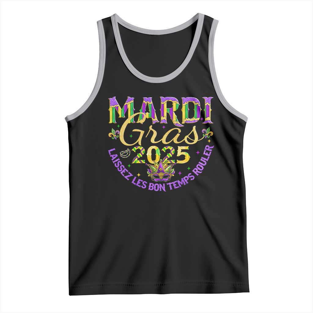 Mardi Gras 2025 Tank Top Laissez Les Bon Temps Rouler TS09 Black Athletic Heather Print Your Wear