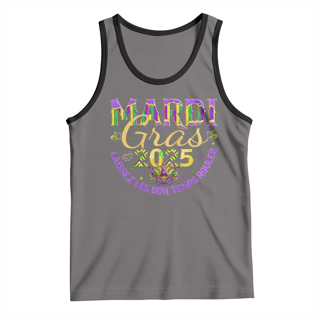 Mardi Gras 2025 Tank Top Laissez Les Bon Temps Rouler TS09 Deep Heather Black Print Your Wear