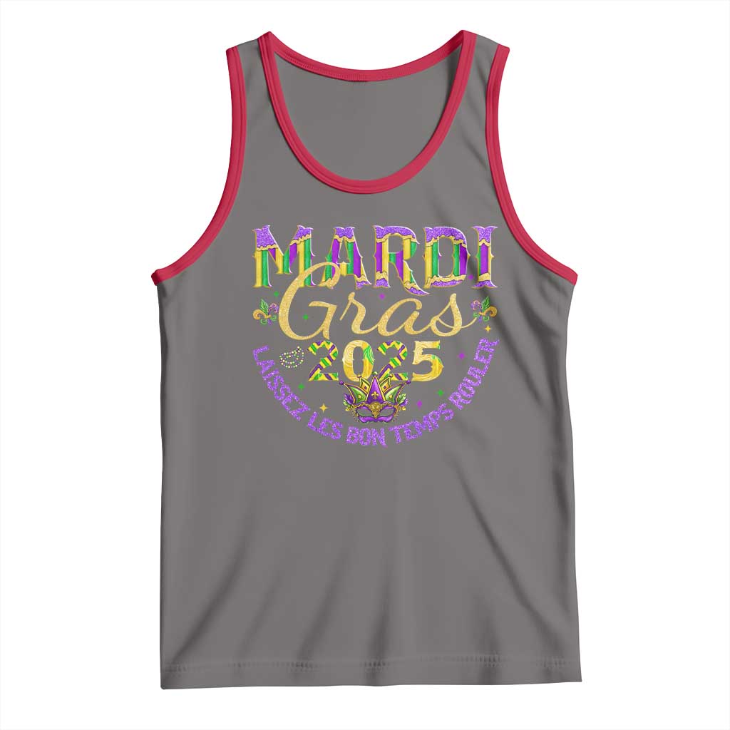 Mardi Gras 2025 Tank Top Laissez Les Bon Temps Rouler TS09 Deep Heather Red Print Your Wear