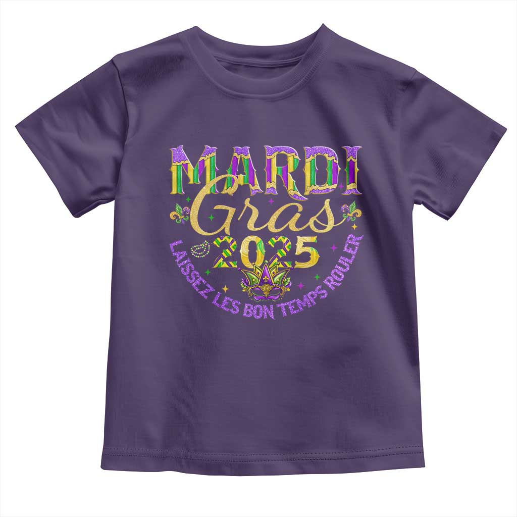 Mardi Gras 2025 Toddler T Shirt Laissez Les Bon Temps Rouler TS09 Purple Print Your Wear