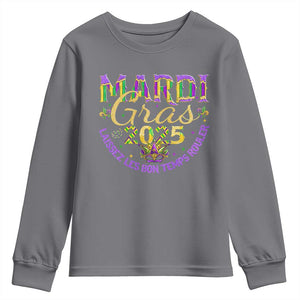 Mardi Gras 2025 Youth Sweatshirt Laissez Les Bon Temps Rouler TS09 Charcoal Print Your Wear