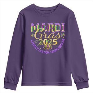Mardi Gras 2025 Youth Sweatshirt Laissez Les Bon Temps Rouler TS09 Purple Print Your Wear