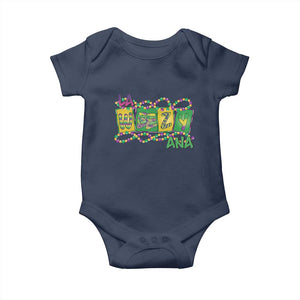 Mardi Gras La Weezy Ana Baby Onesie TS09 Navy Print Your Wear