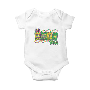 Mardi Gras La Weezy Ana Baby Onesie TS09 White Print Your Wear