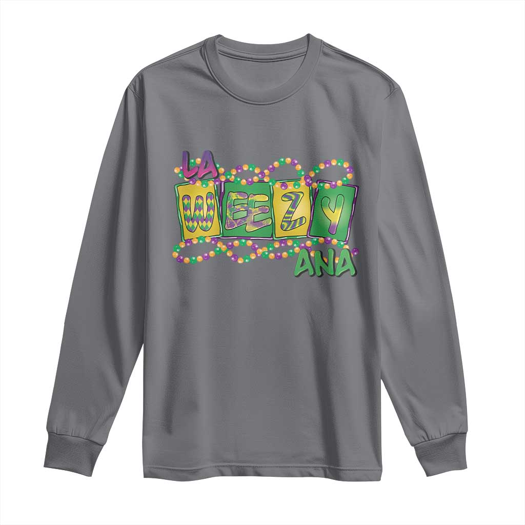 Mardi Gras La Weezy Ana Long Sleeve Shirt TS09 Charcoal Print Your Wear