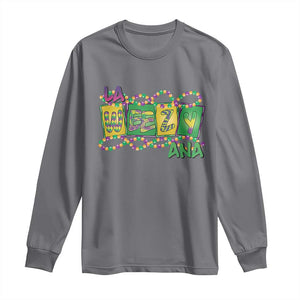 Mardi Gras La Weezy Ana Long Sleeve Shirt TS09 Charcoal Print Your Wear