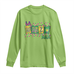Mardi Gras La Weezy Ana Long Sleeve Shirt TS09 Lime Print Your Wear