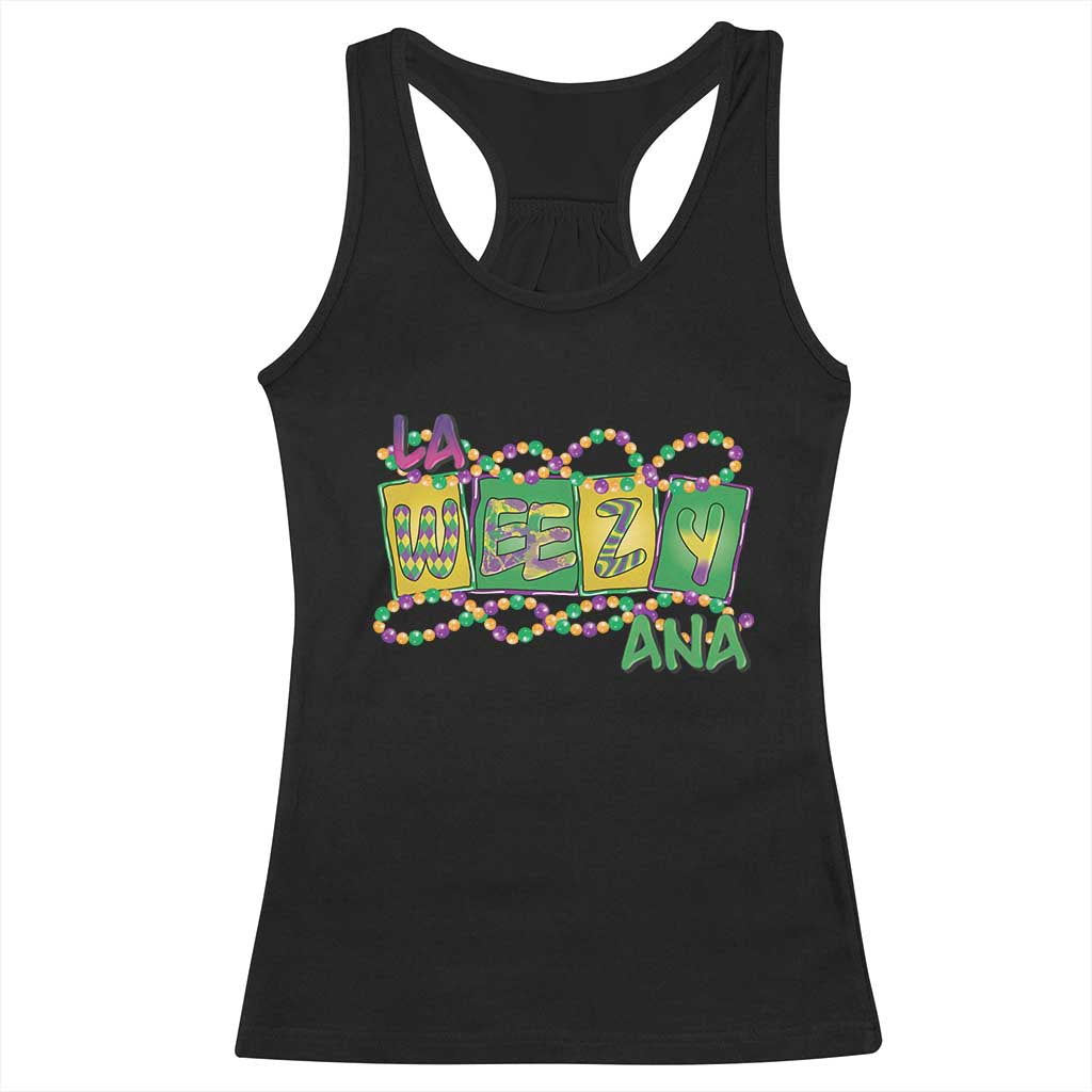 Mardi Gras La Weezy Ana Racerback Tank Top TS09 Black Print Your Wear