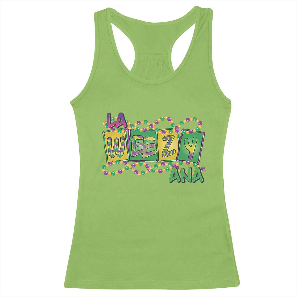 Mardi Gras La Weezy Ana Racerback Tank Top TS09 Lime Print Your Wear