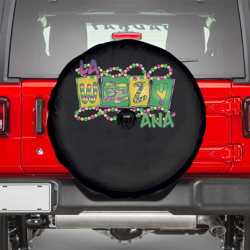 Mardi Gras La Weezy Ana Spare Tire Cover TS09 Black Print Your Wear