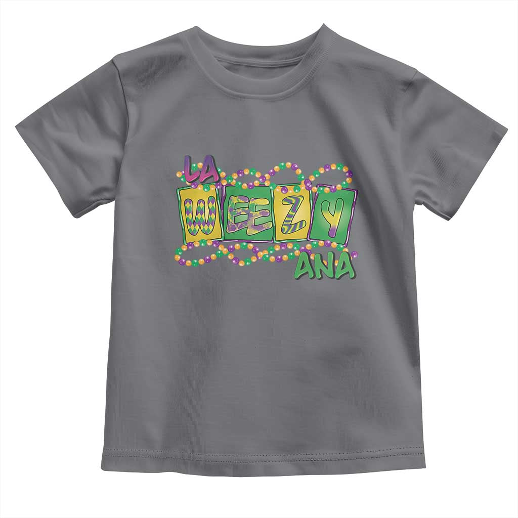 Mardi Gras La Weezy Ana Toddler T Shirt TS09 Charcoal Print Your Wear
