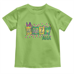 Mardi Gras La Weezy Ana Toddler T Shirt TS09 Lime Print Your Wear