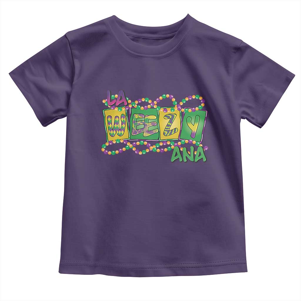 Mardi Gras La Weezy Ana Toddler T Shirt TS09 Purple Print Your Wear