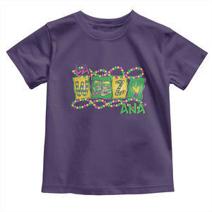 Mardi Gras La Weezy Ana Toddler T Shirt TS09 Purple Print Your Wear