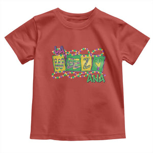 Mardi Gras La Weezy Ana Toddler T Shirt TS09 Red Print Your Wear