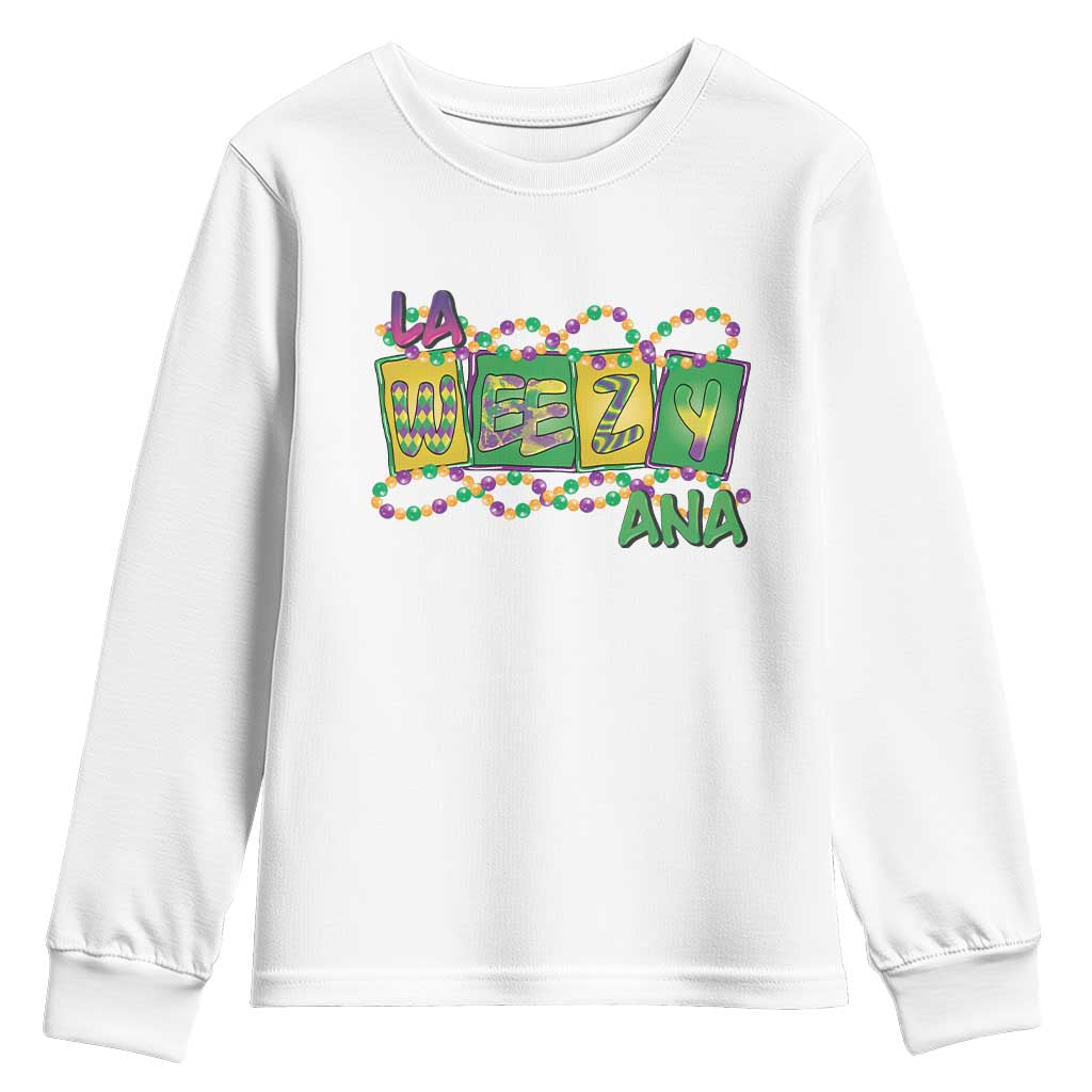 Mardi Gras La Weezy Ana Youth Sweatshirt TS09 White Print Your Wear