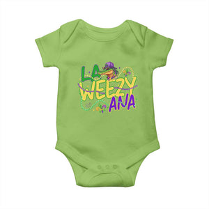 Mardi Gras Baby Onesie La Weezy Ana Hip Hop Aligator Louisiana TS09 Lime Print Your Wear