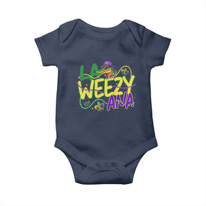 Mardi Gras Baby Onesie La Weezy Ana Hip Hop Aligator Louisiana TS09 Navy Print Your Wear