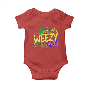 Mardi Gras Baby Onesie La Weezy Ana Hip Hop Aligator Louisiana TS09 Red Print Your Wear