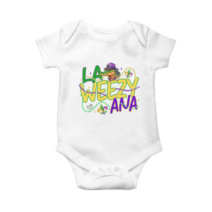 Mardi Gras Baby Onesie La Weezy Ana Hip Hop Aligator Louisiana TS09 White Print Your Wear