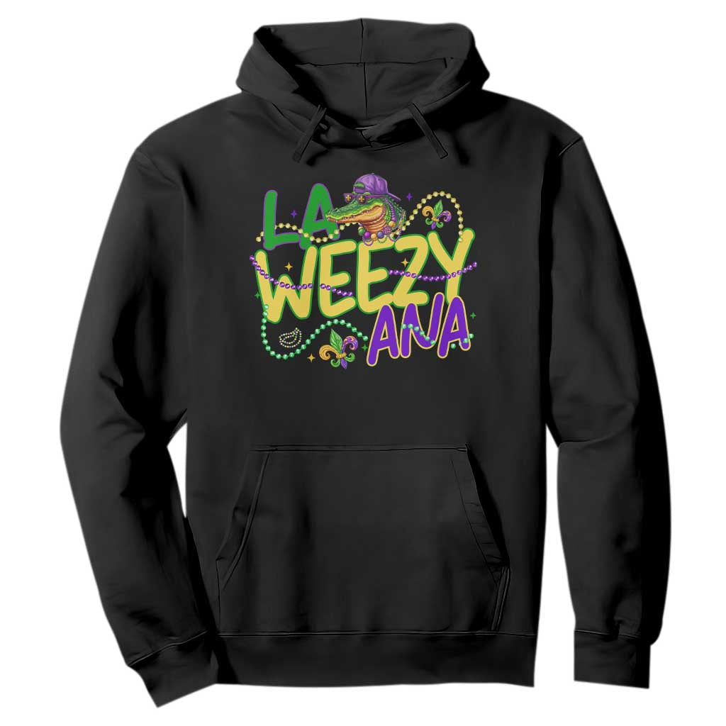 Mardi Gras Hoodie La Weezy Ana Hip Hop Aligator Louisiana TS09 Black Print Your Wear