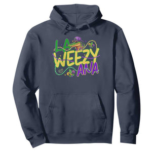 Mardi Gras Hoodie La Weezy Ana Hip Hop Aligator Louisiana TS09 Navy Print Your Wear