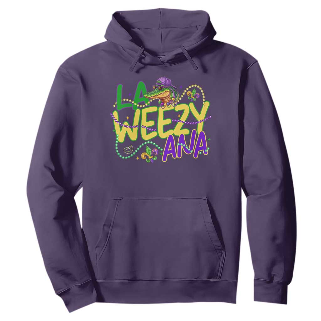 Mardi Gras Hoodie La Weezy Ana Hip Hop Aligator Louisiana TS09 Purple Print Your Wear