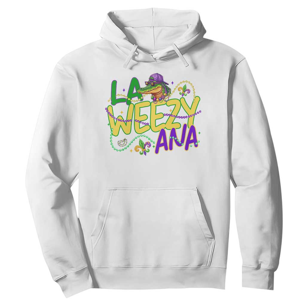 Mardi Gras Hoodie La Weezy Ana Hip Hop Aligator Louisiana TS09 White Print Your Wear