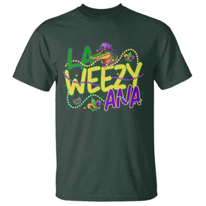 Mardi Gras T Shirt La Weezy Ana Hip Hop Aligator Louisiana TS09 Dark Forest Green Print Your Wear