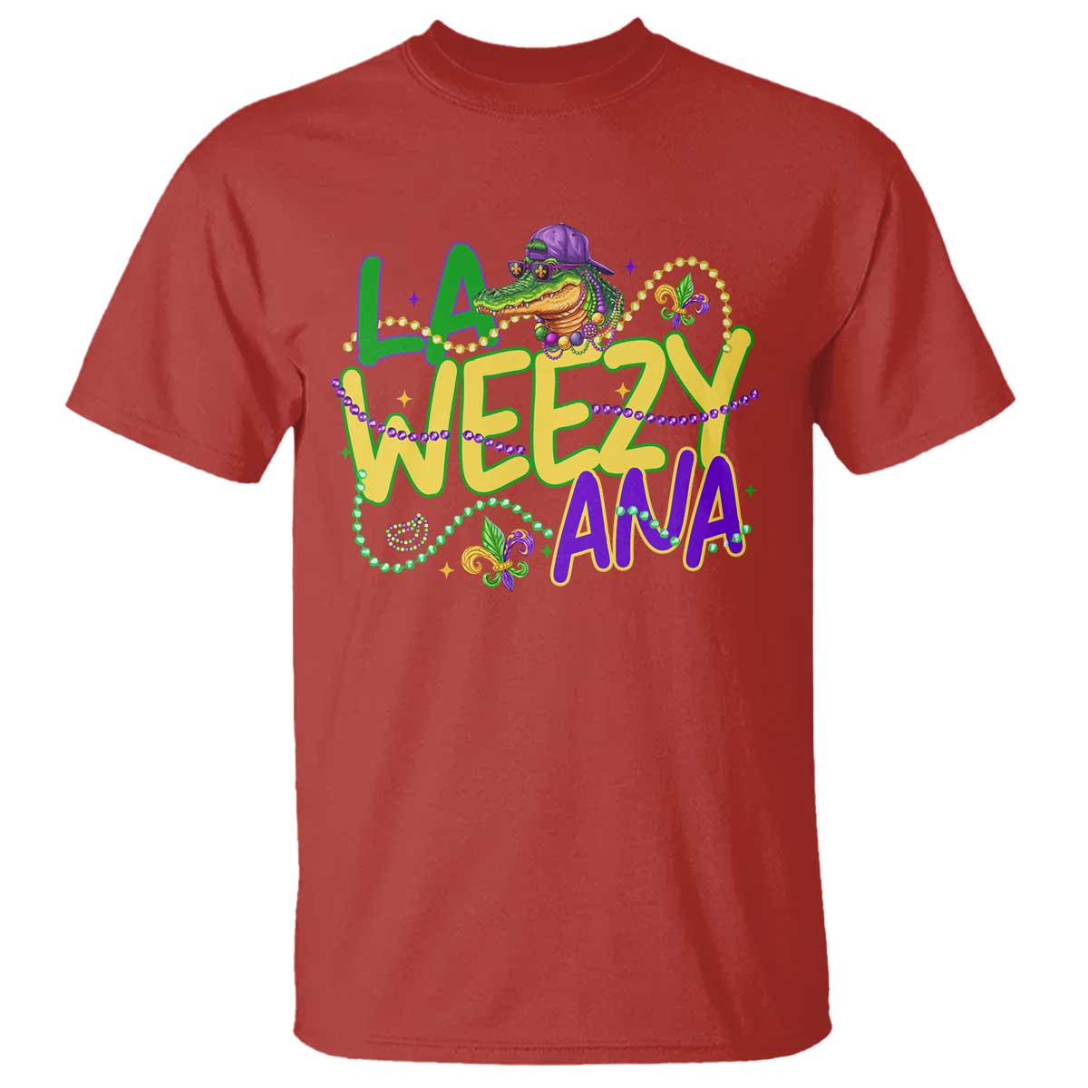 Mardi Gras T Shirt La Weezy Ana Hip Hop Aligator Louisiana TS09 Red Print Your Wear