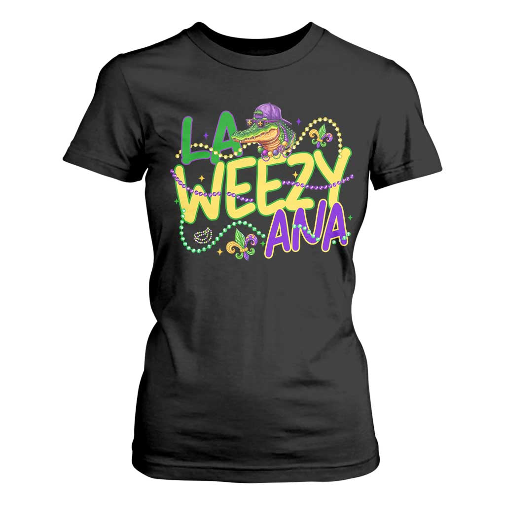Mardi Gras T Shirt For Women La Weezy Ana Hip Hop Aligator Louisiana TS09 Black Print Your Wear