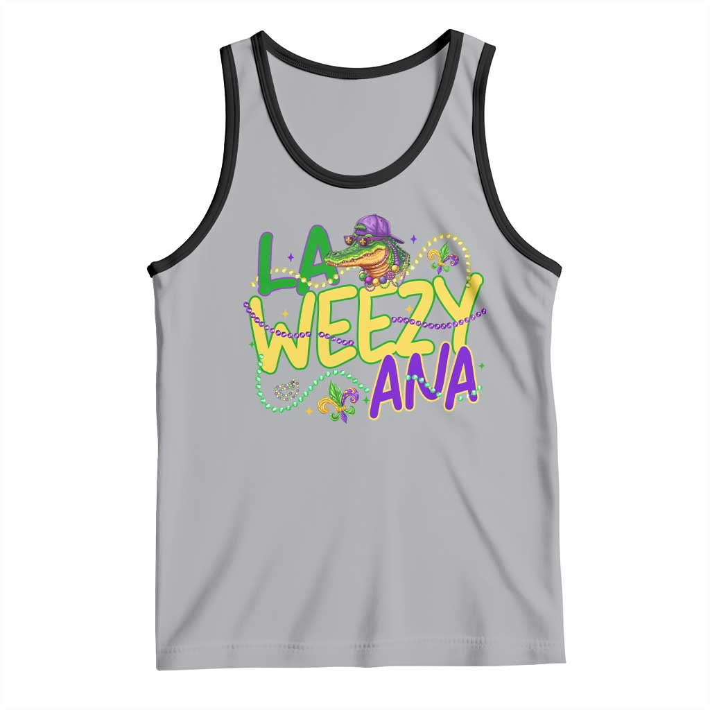 Mardi Gras Tank Top La Weezy Ana Hip Hop Aligator Louisiana TS09 Athletic Heather Black Print Your Wear