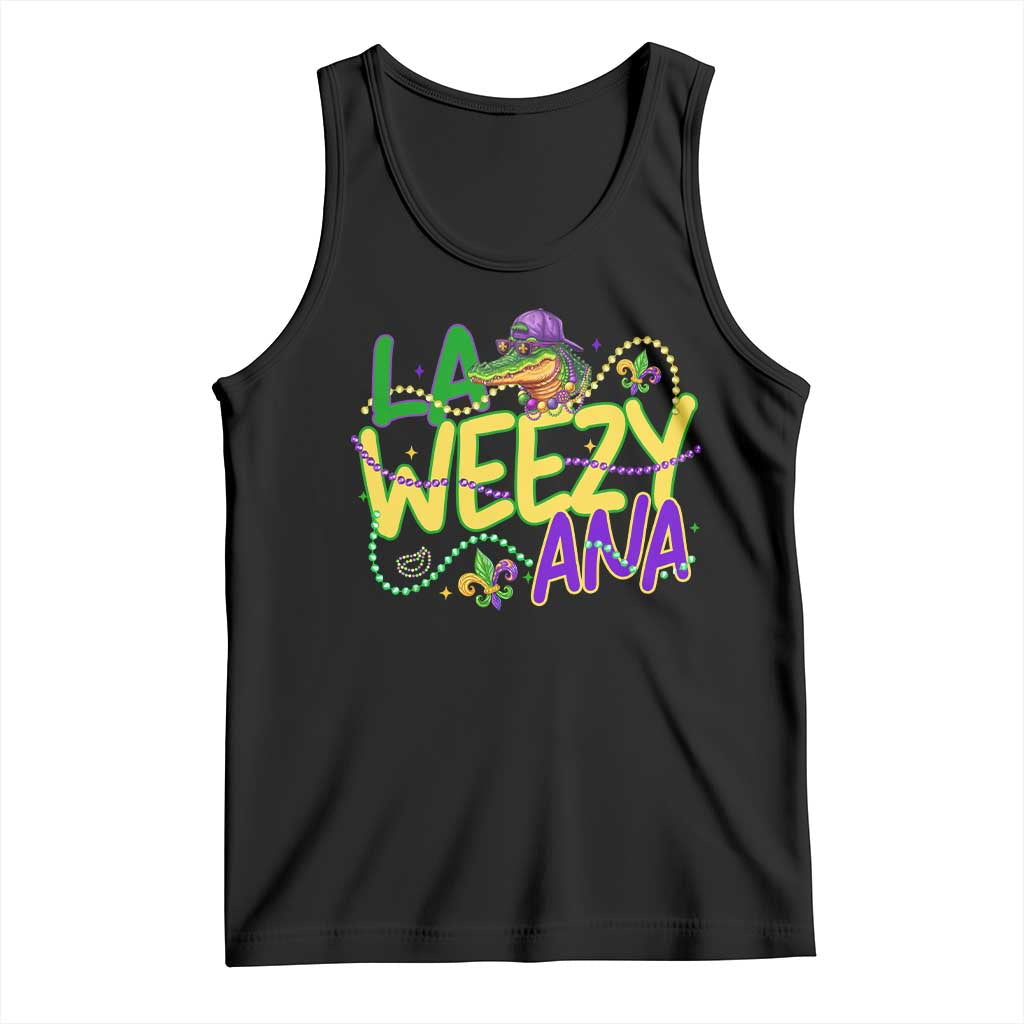 Mardi Gras Tank Top La Weezy Ana Hip Hop Aligator Louisiana TS09 Black Print Your Wear