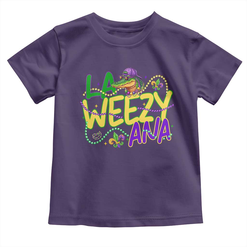 Mardi Gras Toddler T Shirt La Weezy Ana Hip Hop Aligator Louisiana TS09 Purple Print Your Wear